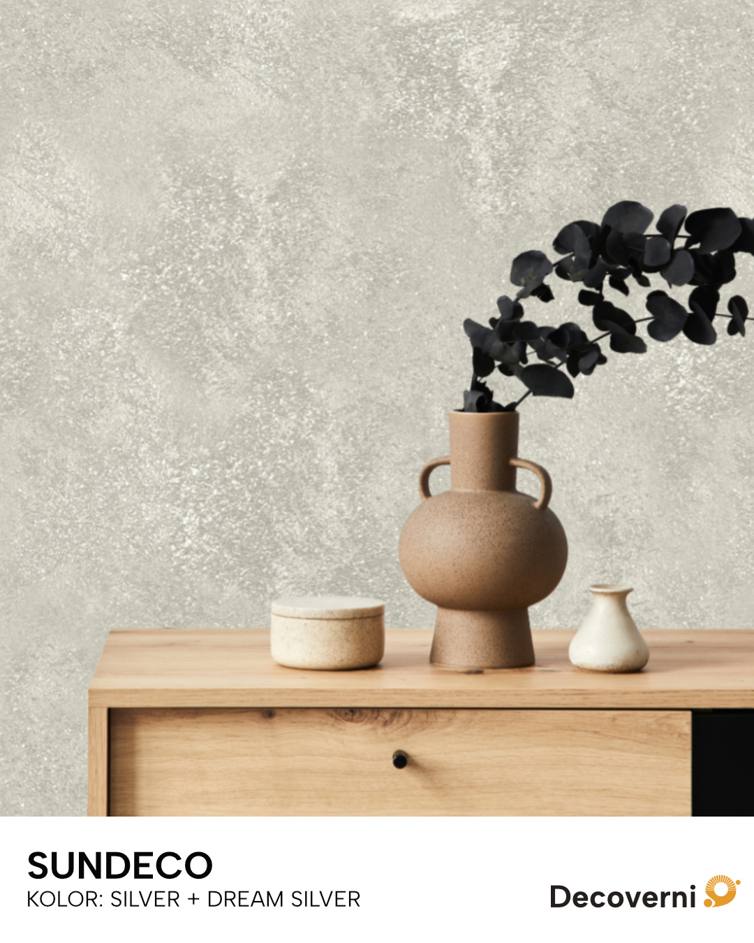 Wizualizacja ściany pomalowanej Decoverni Sundeco Silver plus Dream